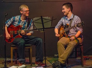 Adam Astrup and Will Schmid at Golden's Deli, © Andrea Canter