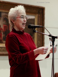 Jan Bucher reads a poem  during a Soul Cafe performance © Andrea Canter 